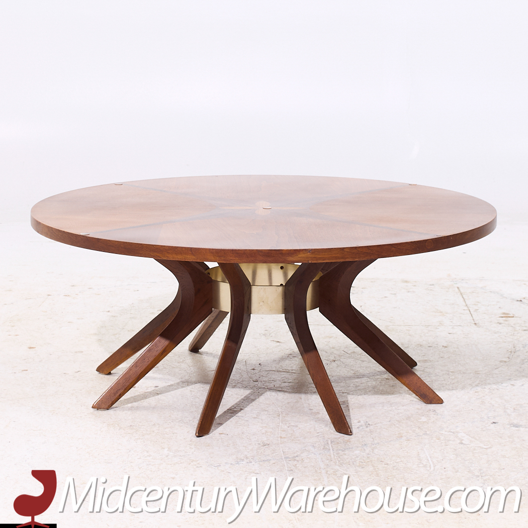 Broyhill Brasilia Mid Century Walnut Cathedral Coffee Table