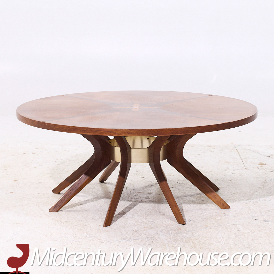 Broyhill Brasilia Mid Century Walnut Cathedral Coffee Table