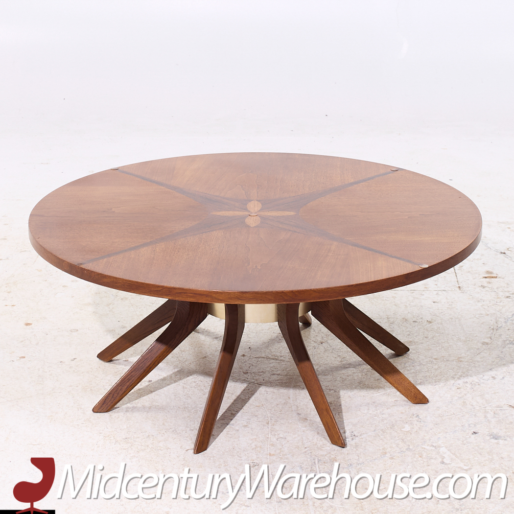 Broyhill Brasilia Mid Century Walnut Cathedral Coffee Table