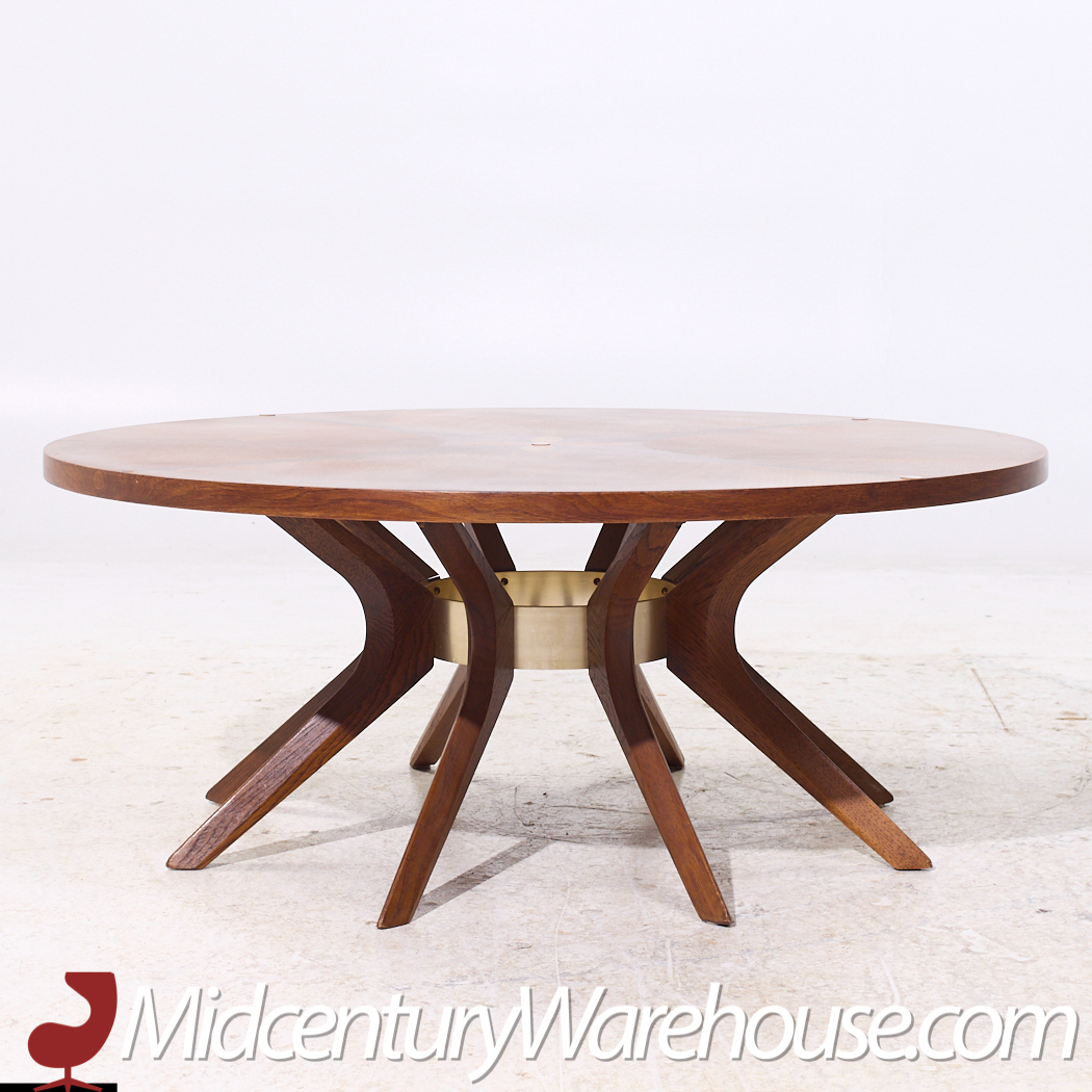 Broyhill Brasilia Mid Century Walnut Cathedral Coffee Table