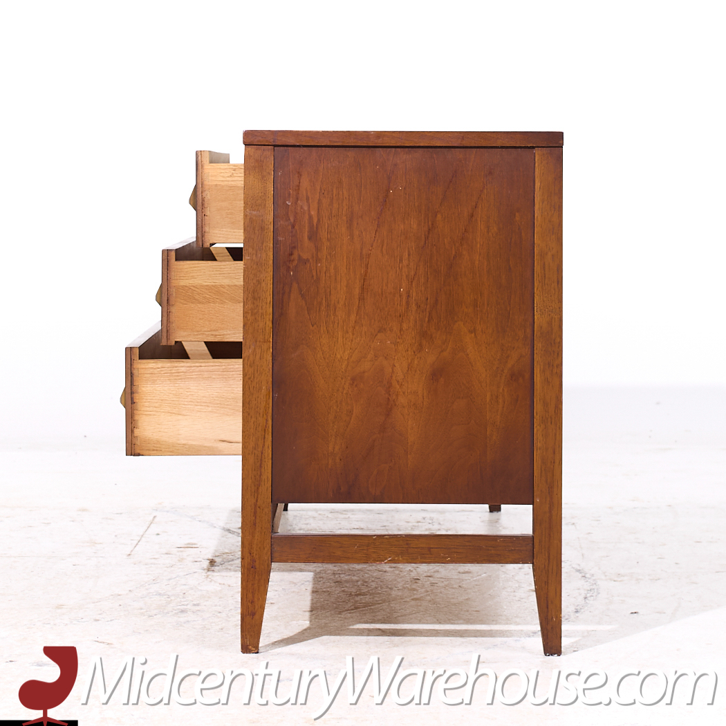 Broyhill Brasilia Mid Century Walnut and Brass Credenza