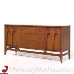 Broyhill Brasilia Mid Century Walnut and Brass Credenza | Mid Century Modern Furniture - Mid Century Furniture Chicago Broyhill Brasilia Mid Century Walnut and Brass Credenza