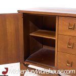 Broyhill Brasilia Mid Century Walnut and Brass Credenza | Mid Century Modern Furniture - Mid Century Furniture Chicago Broyhill Brasilia Mid Century Walnut and Brass Credenza