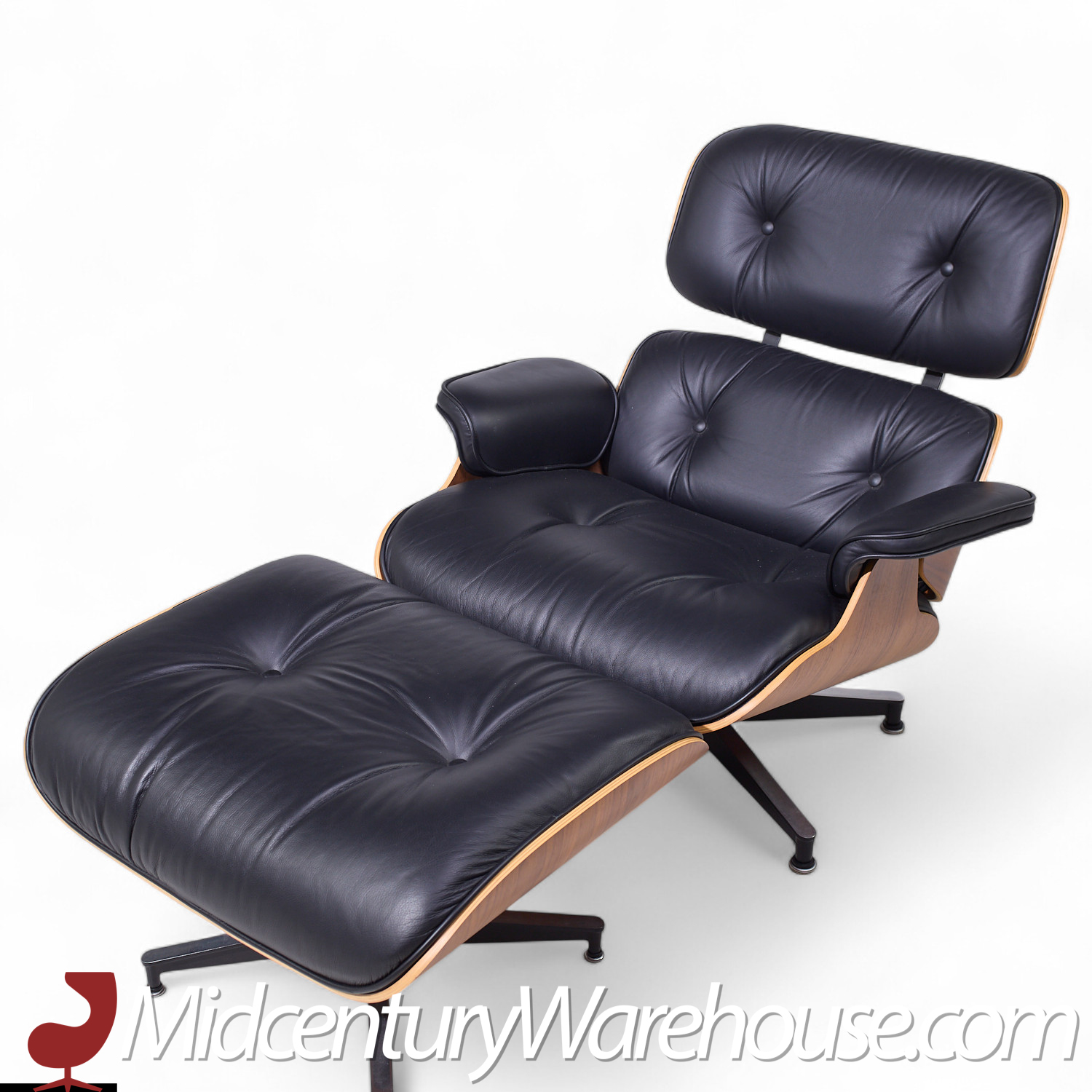 Charles and Ray Eames for Herman Miller Mid Century Walnut Chair and Ottoman