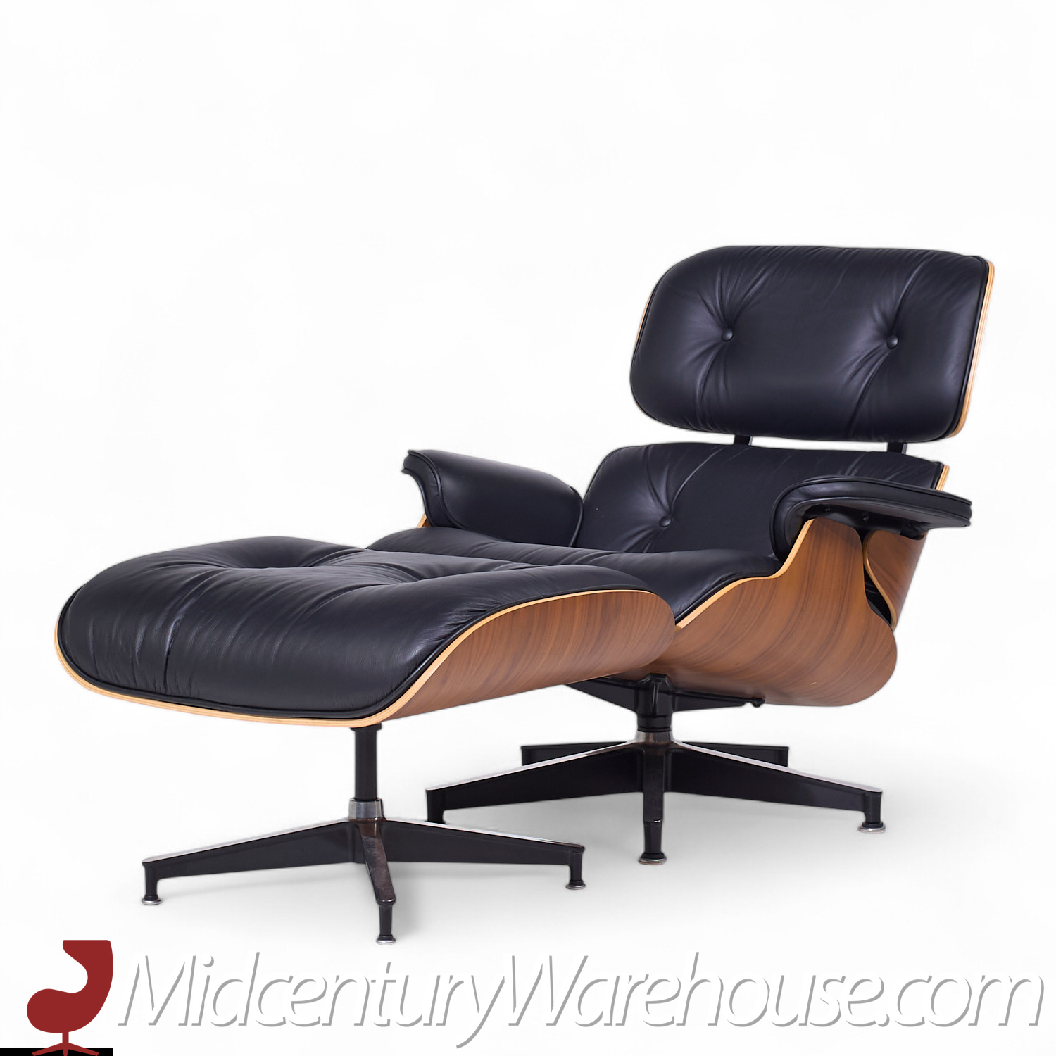 Charles and Ray Eames for Herman Miller Mid Century Walnut Chair and Ottoman