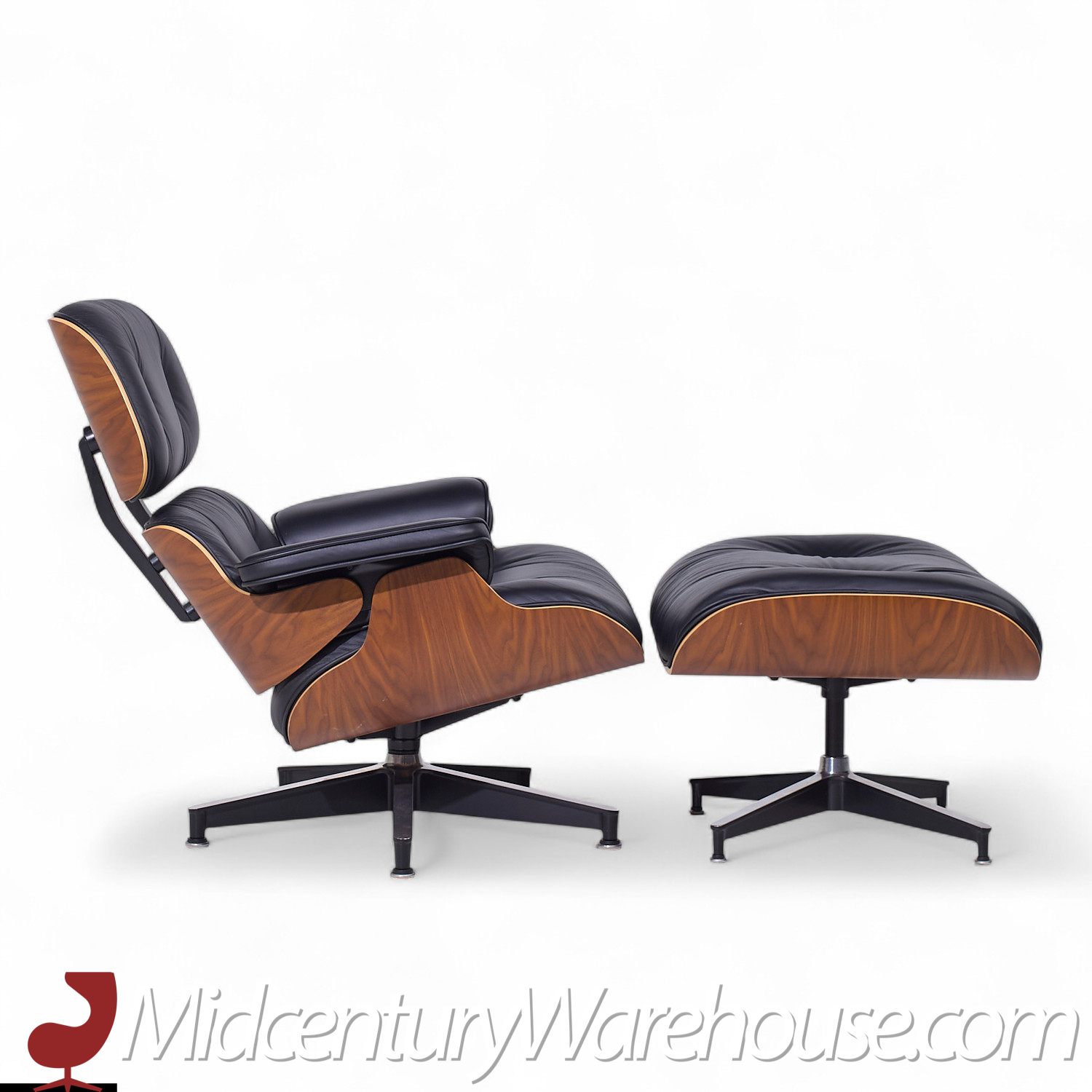 Charles and Ray Eames for Herman Miller Mid Century Walnut Chair and Ottoman