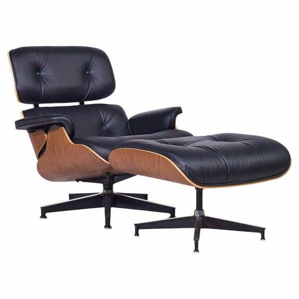 Charles and Ray Eames for Herman Miller Mid Century Walnut Chair and Ottoman