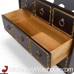 Dorothy Draper España Mid Century Black and Gold Chest Dressers - Pair | Mid Century Modern Furniture - Mid Century Furniture Chicago Dorothy Draper España Mid Century Black and Gold Chest Dressers - Pair