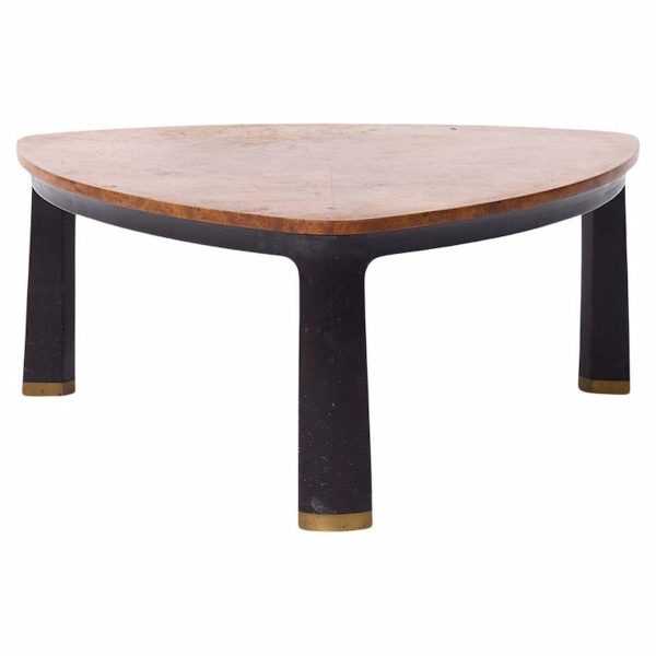 edward wormley for dunbar mid century carpathian elm burlwood coffee table