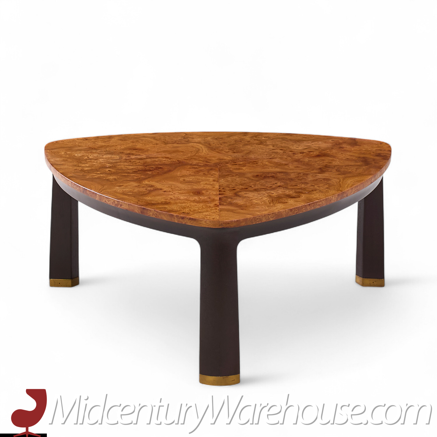 Edward Wormley for Dunbar Mid Century Carpathian Elm Burlwood Coffee Table