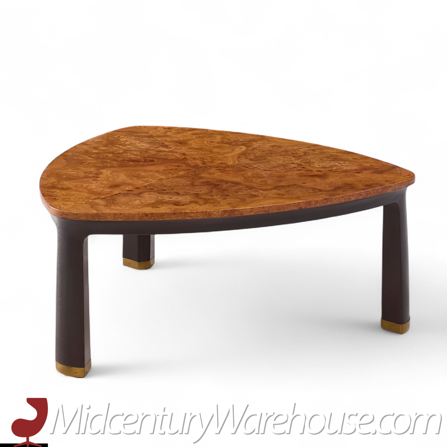 Edward Wormley for Dunbar Mid Century Carpathian Elm Burlwood Coffee Table