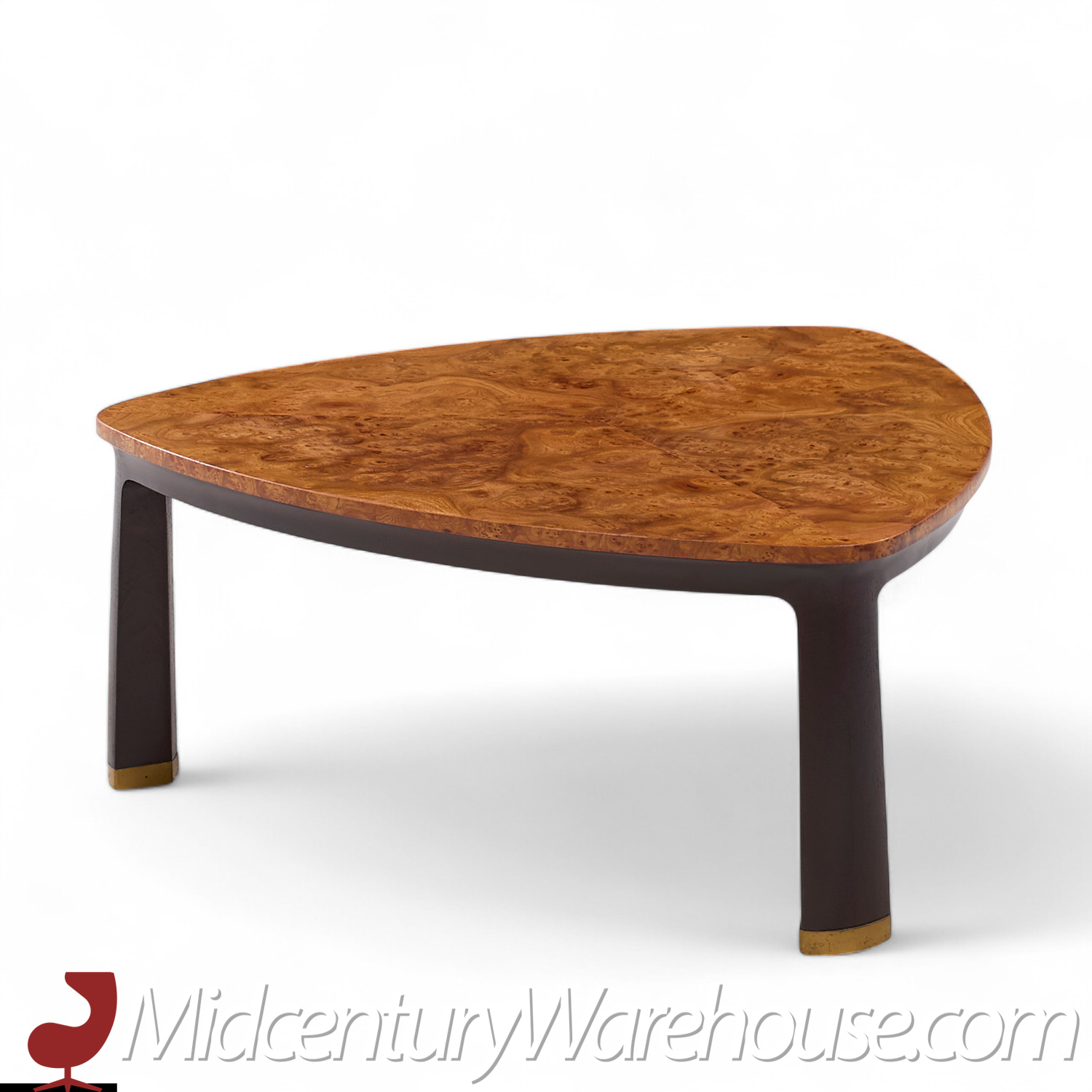 Edward Wormley for Dunbar Mid Century Carpathian Elm Burlwood Coffee Table
