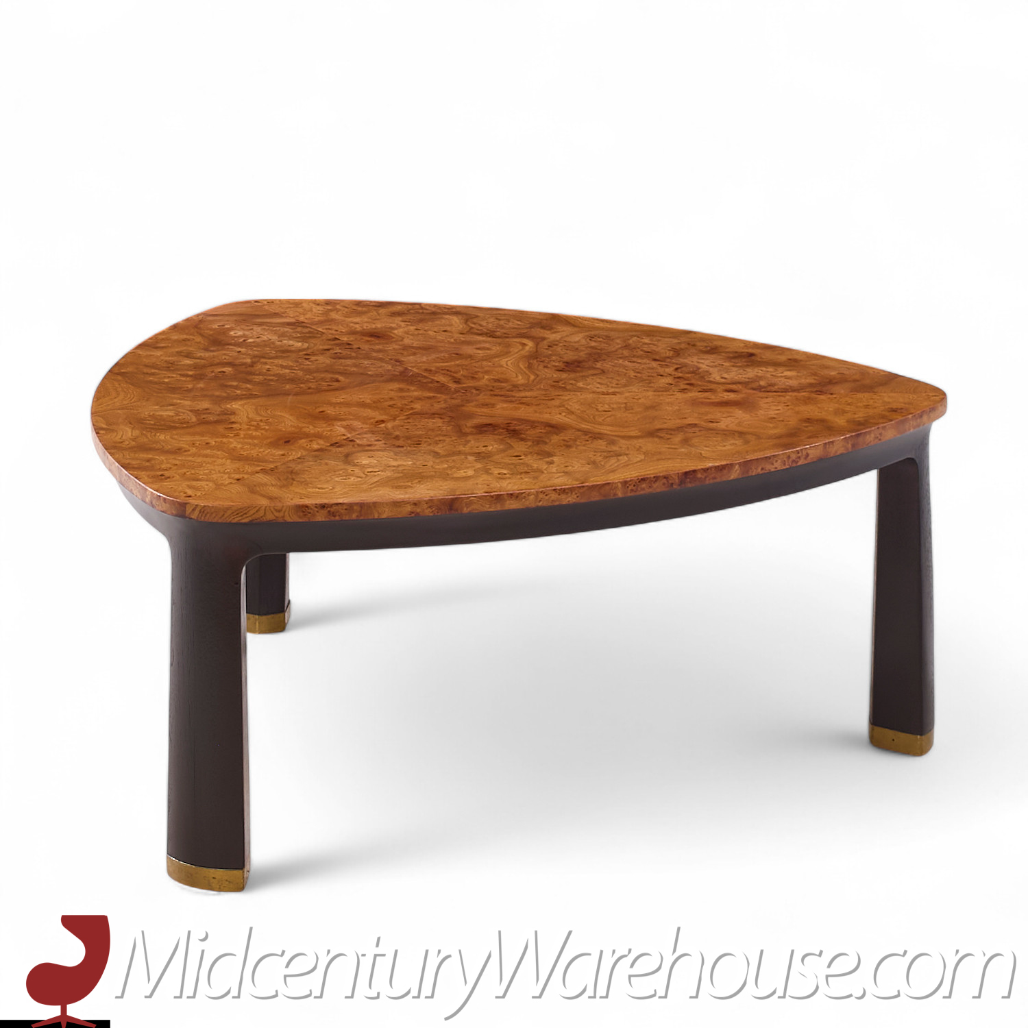 Edward Wormley for Dunbar Mid Century Carpathian Elm Burlwood Coffee Table