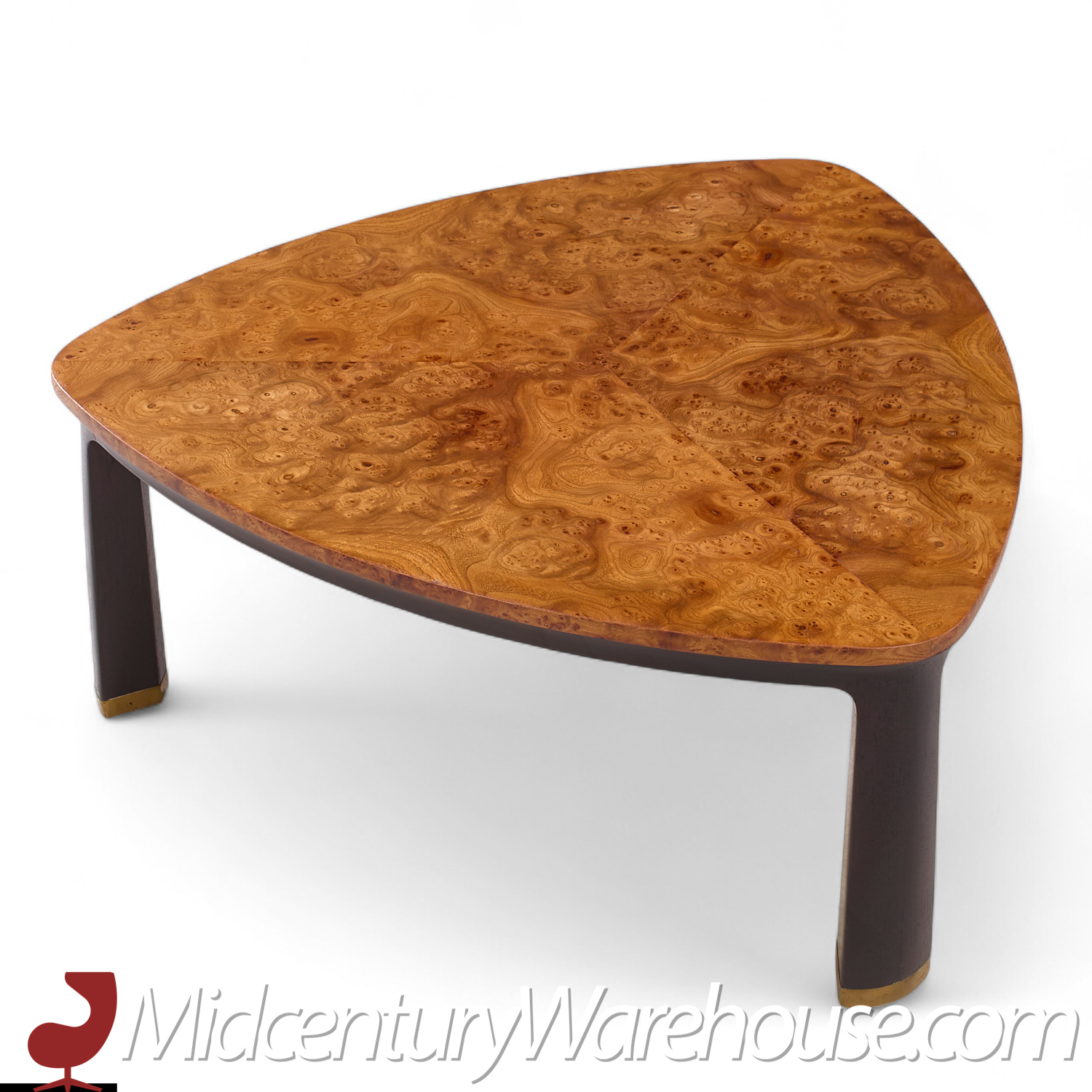 Edward Wormley for Dunbar Mid Century Carpathian Elm Burlwood Coffee Table