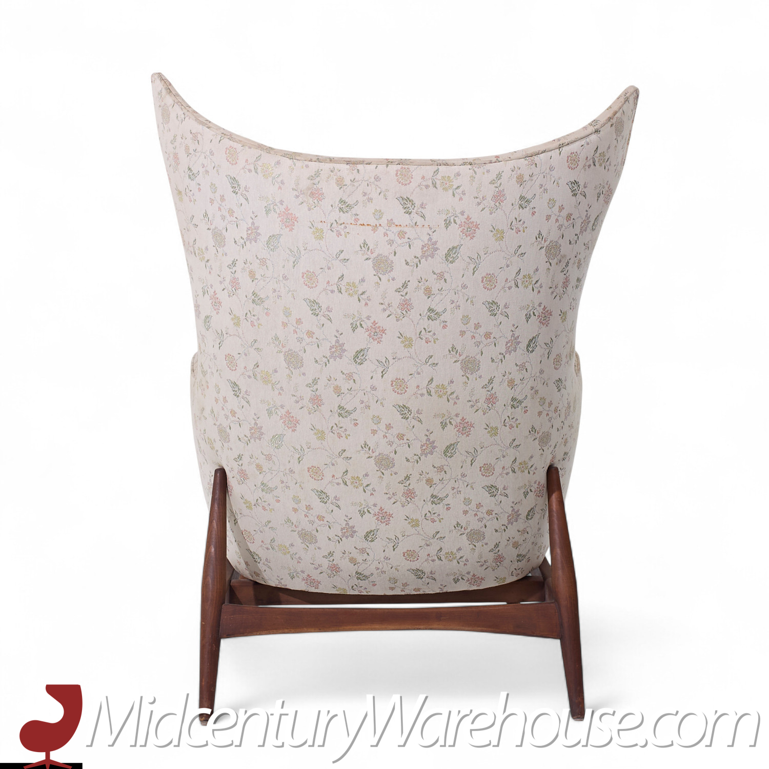 H.w. Klein for Bramin Møbler Model 207/5 Mid Century Danish Walnut Wing Chair