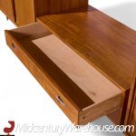 Hans Wegner for Ry Mobler Ry-100 Mid Century Danish Teak 3 Bay Modular Wall Unit