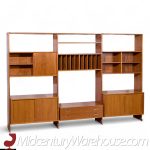 Hans Wegner for Ry Mobler Ry-100 Mid Century Danish Teak 3 Bay Modular Wall Unit