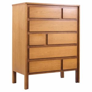 henredon mid century walnut highboy dresser