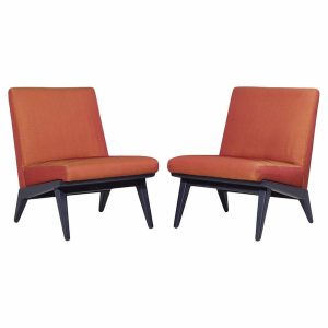 Jens Risom for Knoll Mid Century Slipper Chairs - Pair