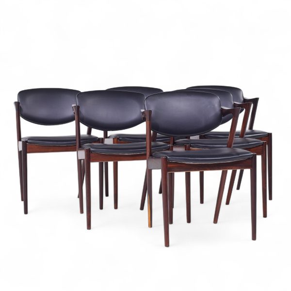 Kai Kristiansen Model 42 Mid Century Danish Rosewood Z Chairs - Set of 6