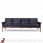 Knut Saeter for Vatne Møbler Mid Century Norwegian Rosewood and Leather Sofa | Mid Century Modern Furniture - Mid Century Furniture Chicago Knut Saeter for Vatne Møbler Mid Century Norwegian Rosewood and Leather Sofa