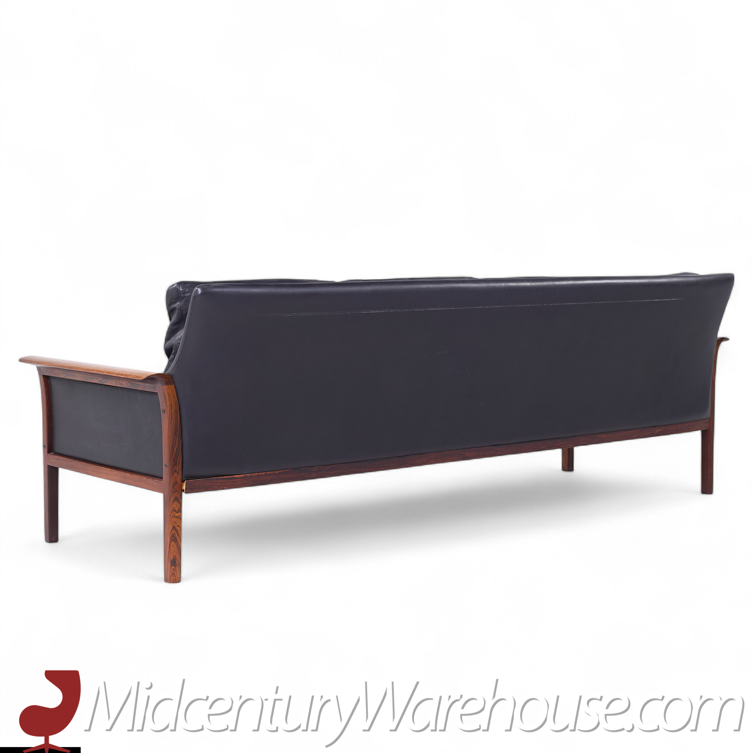 Knut Saeter for Vatne Møbler Mid Century Norwegian Rosewood and Leather Sofa