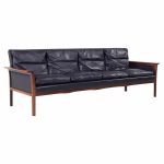 Knut Saeter for Vatne Møbler Mid Century Norwegian Rosewood and Leather Sofa | Mid Century Modern Furniture - Mid Century Furniture Chicago Knut Saeter for Vatne Møbler Mid Century Norwegian Rosewood and Leather Sofa