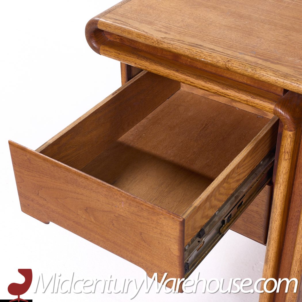 Lou Hodges for Creative Crafts Mid Century Curved Walnut Executive Desk