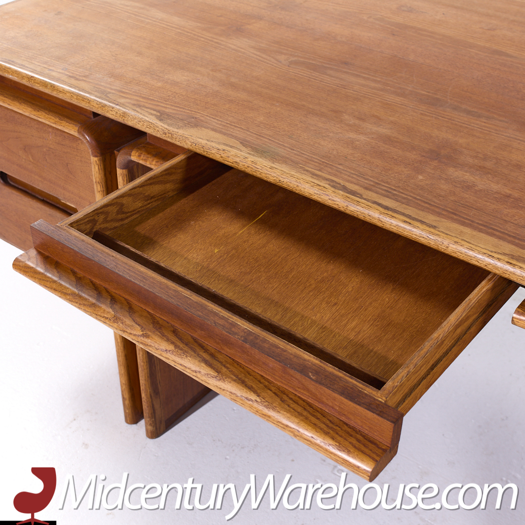 Lou Hodges for Creative Crafts Mid Century Curved Walnut Executive Desk