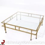 Maison Jansen Style Mid Century Large Italian Brass and Glass Coffee Table | Mid Century Modern Furniture - Mid Century Furniture Chicago Maison Jansen Style Mid Century Large Italian Brass and Glass Coffee Table