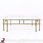 Maison Jansen Style Mid Century Large Italian Brass and Glass Coffee Table | Mid Century Modern Furniture - Mid Century Furniture Chicago Maison Jansen Style Mid Century Large Italian Brass and Glass Coffee Table