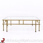 Maison Jansen Style Mid Century Large Italian Brass and Glass Coffee Table | Mid Century Modern Furniture - Mid Century Furniture Chicago Maison Jansen Style Mid Century Large Italian Brass and Glass Coffee Table