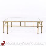 Maison Jansen Style Mid Century Large Italian Brass and Glass Coffee Table | Mid Century Modern Furniture - Mid Century Furniture Chicago Maison Jansen Style Mid Century Large Italian Brass and Glass Coffee Table