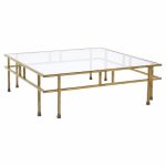 Maison Jansen Style Mid Century Large Italian Brass and Glass Coffee Table | Mid Century Modern Furniture - Mid Century Furniture Chicago Maison Jansen Style Mid Century Large Italian Brass and Glass Coffee Table