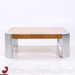 Milo Baughman Style Mid Century Burlwood and Chrome Coffee Table | Mid Century Modern Furniture - Mid Century Furniture Chicago Milo Baughman Style Mid Century Burlwood and Chrome Coffee Table