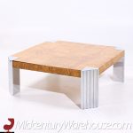 Milo Baughman Style Mid Century Burlwood and Chrome Coffee Table | Mid Century Modern Furniture - Mid Century Furniture Chicago Milo Baughman Style Mid Century Burlwood and Chrome Coffee Table