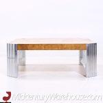 Milo Baughman Style Mid Century Burlwood and Chrome Coffee Table | Mid Century Modern Furniture - Mid Century Furniture Chicago Milo Baughman Style Mid Century Burlwood and Chrome Coffee Table
