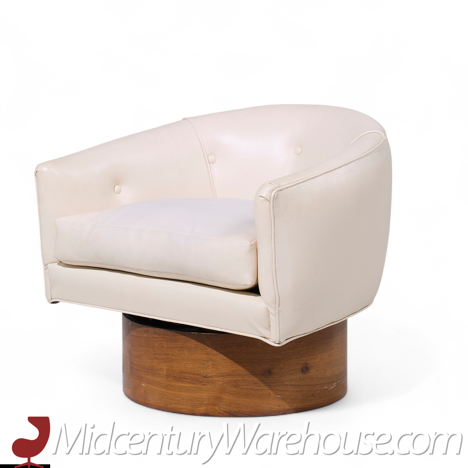 Milo Baughman for Thayer Coggin Mid Century Rosewood Swivel Lounge Chair