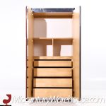Pulaski Mid Century Rosewood, Leather and Chrome Armoire Dresser | Mid Century Modern Furniture - Mid Century Furniture Chicago Pulaski Mid Century Rosewood, Leather and Chrome Armoire Dresser