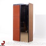 Pulaski Mid Century Rosewood, Leather and Chrome Armoire Dresser | Mid Century Modern Furniture - Mid Century Furniture Chicago Pulaski Mid Century Rosewood, Leather and Chrome Armoire Dresser