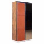 Pulaski Mid Century Rosewood, Leather and Chrome Armoire Dresser | Mid Century Modern Furniture - Mid Century Furniture Chicago Pulaski Mid Century Rosewood, Leather and Chrome Armoire Dresser