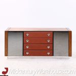 Pulaski Mid Century Rosewood, Leather and Chrome Lowboy Dresser | Mid Century Modern Furniture - Mid Century Furniture Chicago Pulaski Mid Century Rosewood, Leather and Chrome Lowboy Dresser