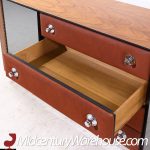 Pulaski Mid Century Rosewood, Leather and Chrome Lowboy Dresser | Mid Century Modern Furniture - Mid Century Furniture Chicago Pulaski Mid Century Rosewood, Leather and Chrome Lowboy Dresser