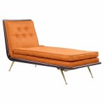 Robsjohn Gibbings for Widdicomb Mid Century Brass and Mahogany Chaise Lounge Chair