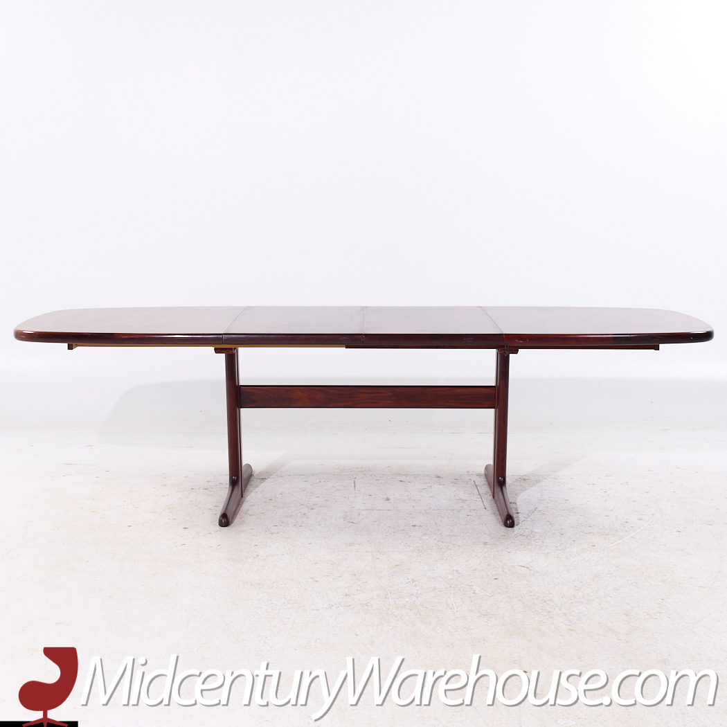 Skovby Mid Century Danish Rosewood Hidden Leaf Expanding Dining Table with 2 Leaves