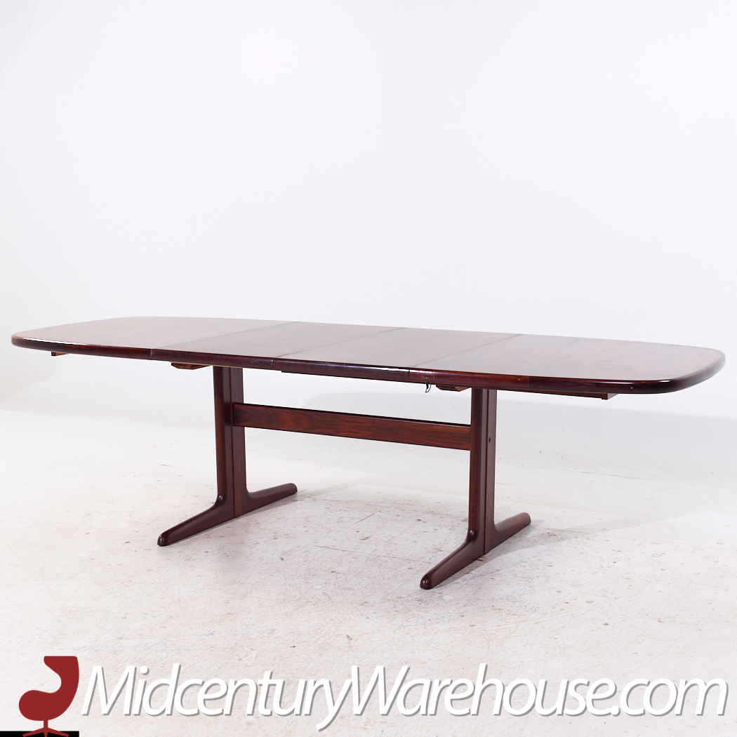 Skovby Mid Century Danish Rosewood Hidden Leaf Expanding Dining Table with 2 Leaves