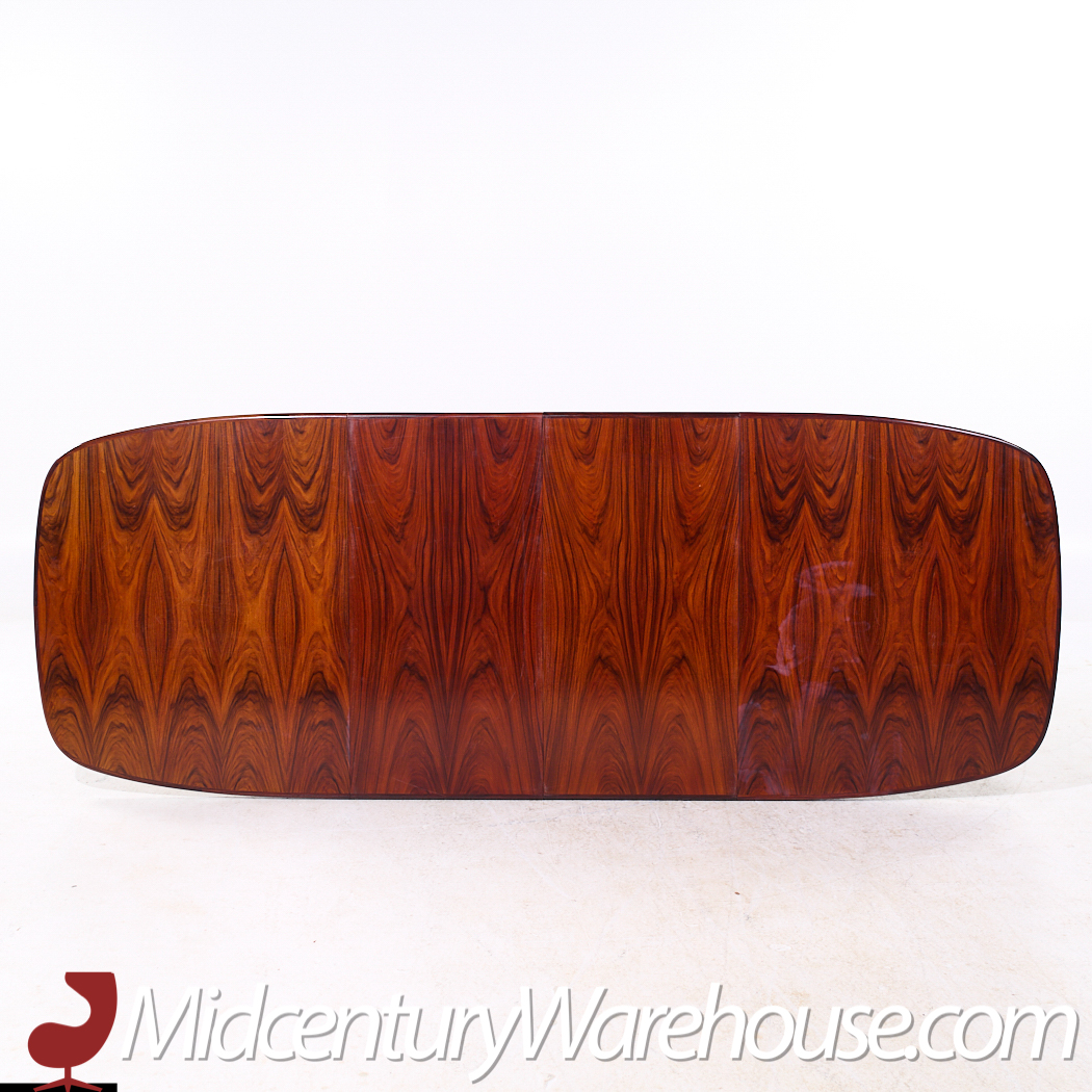 Skovby Mid Century Danish Rosewood Hidden Leaf Expanding Dining Table with 2 Leaves