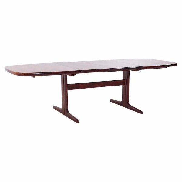Skovby Mid Century Danish Rosewood Hidden Leaf Expanding Dining Table with 2 Leaves