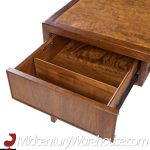 Stow Davis Mid Century Burlwood and Walnut Executive Desk | Mid Century Modern Furniture - Mid Century Furniture Chicago Stow Davis Mid Century Burlwood and Walnut Executive Desk