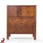 United Tiki Brutalist Mid Century Walnut Gentleman’s Chest Highboy Dresser
